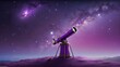 The Purple Telescope: Craft a narrative about a purple telescope perched atop a hill, its lens pointed toward the cosmos. Follow the journey of a curious stargazer who discovers the telescope and unlo