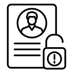 Canvas Print - Personal Data Breach vector icon. Can be used for Compliance And Regulation iconset.