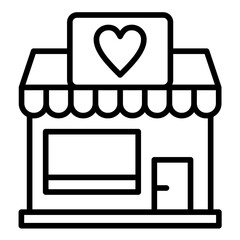 Sticker - Charity Shop vector icon. Can be used for Charity iconset.