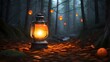 The Orange Lantern: Write a story about an orange lantern lighting up the darkness of a forgotten forest. Follow the path of a lost traveler who stumbles upon the lantern and is guided to safety by it