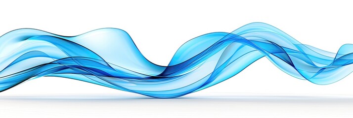 Wall Mural - A blue wave with a white background