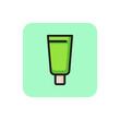 Line icon of foundation tube. BB cream, concealer, complexion. Make-up concept. For topics like beauty, skincare, cosmetics