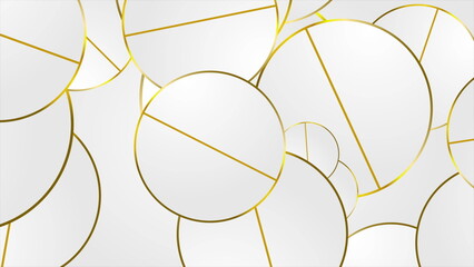 Wall Mural - Grey and golden circles abstract luxury geometric background