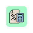 Loan calculator line icon. Interest, counting, estimating. Loan concept. Can be used for topics like banking, interest rate, finance.
