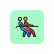 Tug of war line icon. Team, pulling, rope. Teamwork concept. Can be used for topics like competition, human resource, business.