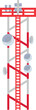 Broadcast technology tower antenna satellite telecommunication isometric vector illustration