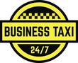 Business taxi always available yellow circle sign icon for logo design template vector flat