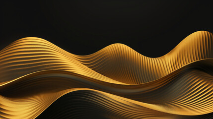 a black background with gold and brown waves.