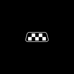 Wall Mural - Taxi car roof sign icon isolated on dark background