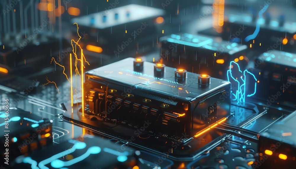 Visualize energyefficient solid state batteries set within a Save ...