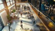 © The Little Hut - Coworking space office and sharing desk in corporate workplace Diversity efficiency and modern working environment for inclusive company Start up and motion blur of fast and busy emplo : Generative AI