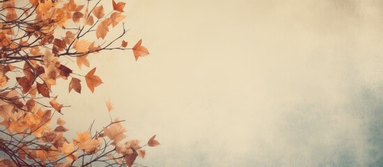 Wall Mural - An autumn themed vintage background with copy space image
