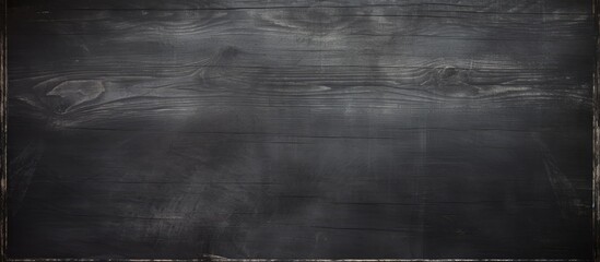 Poster - A vintage aged chalkboard background with a wooden floor creates a perfect copy space image for advertising or showcasing creative art products