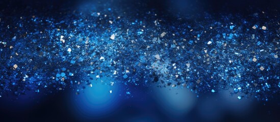 Leinwandbilder - Abstract gradient dark blue light silver sparkle backdrop with navy blue color shiny glitter Christmas texture Perfect for bokeh copy space image