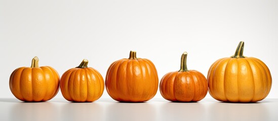 Poster - Fashion pumpkins with copy space image on a white background