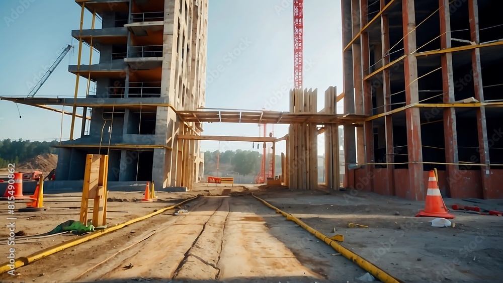 Office building construction Large department store in the city Stock ...