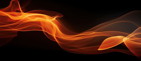 Poster - The image shows orange smoke against a black background with ample copy space for creative use