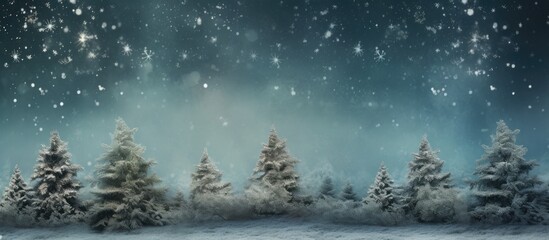 Fototapete - Spruce tree with Christmas decorations serving as a background for design and texture in a copy space image