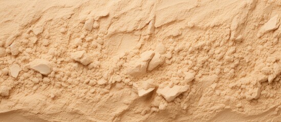 Poster - Top view image of a textured background made from whey protein displaying visible details Copy space image