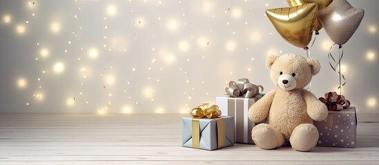 Aufkleber - A beautiful happy birthday decoration with copy space celebrating the first year of a child s life