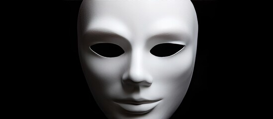 Sticker - Copy space image of a white mask on a black background