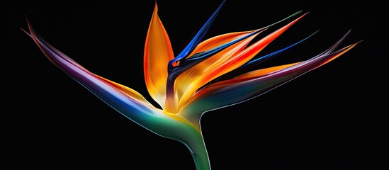 Canvas Print - A stunning Bird of Paradise flower showcased in a copy space image