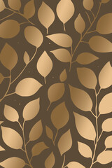 Luxurious golden botanical background. Printable wallpapers, covers, wall art, greeting card, wedding cards, invitations.