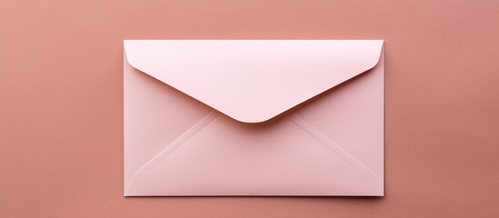 Poster - A copy space image of a pink background with a white letter written on a craft paper envelope