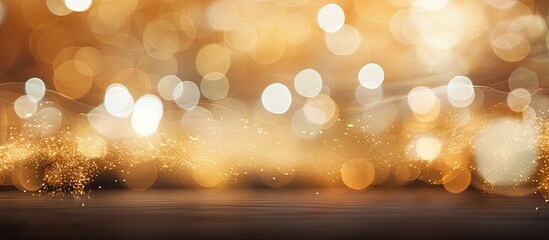Wall Mural - a festive background featuring a captivating combination of natural bokeh and vibrant golden lights 