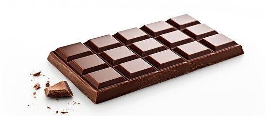 Poster - A dark chocolate bar with a white background providing ample space for copy or additional images