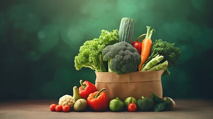 Wall Mural - Fresh Vegetables in Grocery Bag