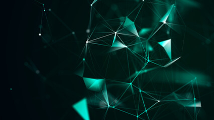 Polygonal background with dots and lines. Network connection structure. Science and technology. 3d