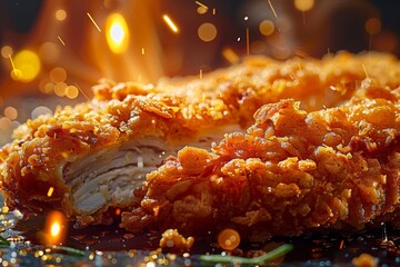  fried chicken cutlet cut open