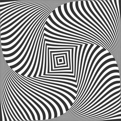 Wall Mural - whirl rotating motion and 3d illusion in abstract op art design. striped lines pattern.