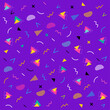 Colorful background with geometric shapes 80s, 90s style