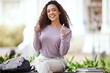 © peopleimages.com - University, thumbs up or woman face with campus park books for reading, study or future career goal support. Education, college or gen z student outdoor show hand emoji for upskill learning success