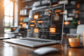 automation database technology. abstract futuristic background