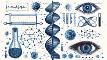 Wall Mural - Vector Art for Brain and Nervous System Visualizations