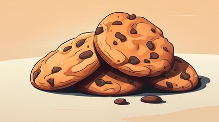 Hand drawn cartoon cookie illustration
