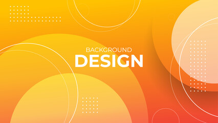 Wall Mural - orange gradient geometric background with circle shapes for presentation, banner, poster, web, cover