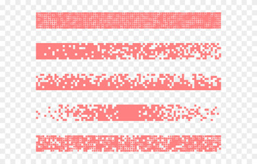 Wall Mural - Set of color pixel banners. Vector pixel banners for headers png. Banners for design.
