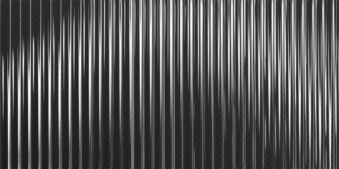 Wall Mural - 3d transparent ribbed glass background with refraction effect. reeded glass with black and white gra