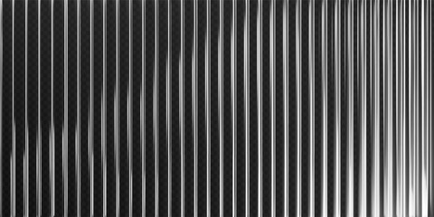 Wall Mural - 3d transparent ribbed glass background with refraction effect. reeded glass with black and white gra