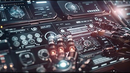 Aufkleber - A holographic CGI screen for Ironman GUI - Graphical User Interface concept.