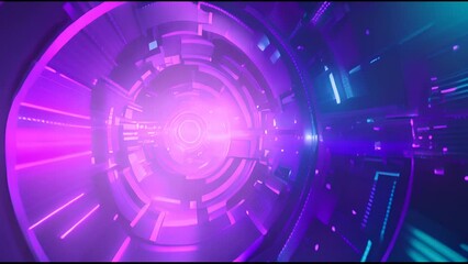 Aufkleber - Futuristic element. Abstract technology motion background. Blue and pink colors.