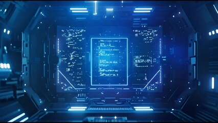 Leinwandbilder - In this video, you will find the PNG Alpha, a HUD interface, a futuristic sci-fi display with code text, and a channel for watching the Alpha channel. Template for your video.