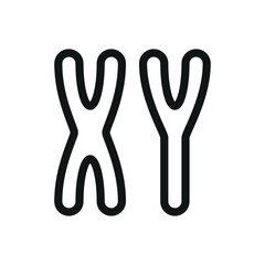 Poster - XY chromosomes isolated icon, X Y DNA vector symbol with editable stroke