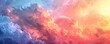 © Coosh448 - Abstract of sunset mood in the sky with cloudy background. Wallpaper in colorful gradient pastel painting with watercolor shading technique.  simple illustration