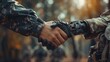 © INT888 - The Comforting Touch A soldier with a prosthetic arm holds hands with a loved one, a symbol of resilience and support