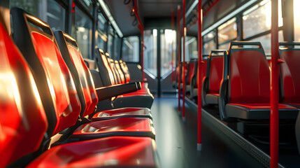 seats in the modern city bus